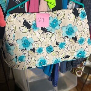 Floral Cream and Blue Women's Skirt